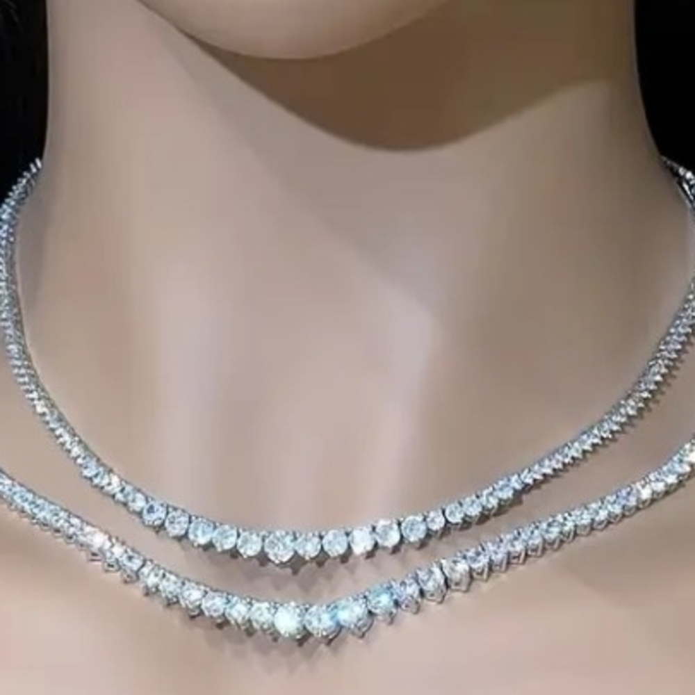 Dazzling Silver Necklace Set